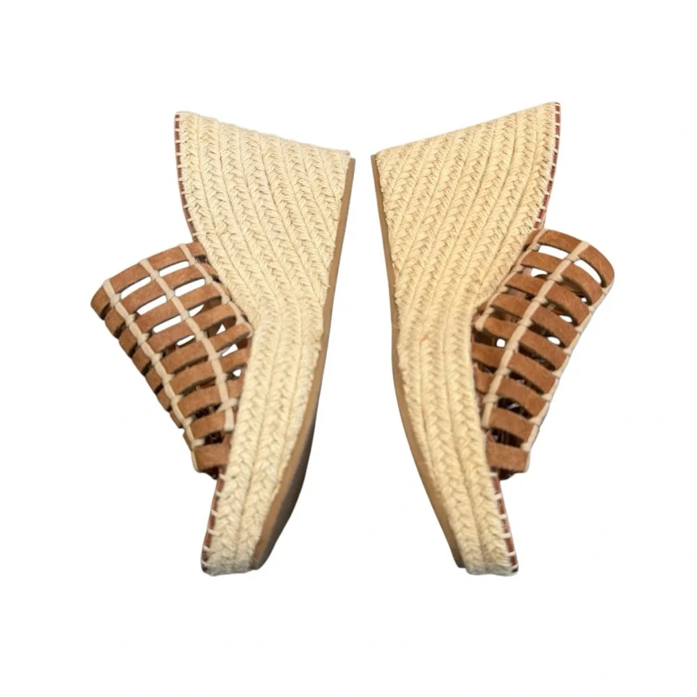 Dolce Vita Pru Mule Espadrille Brown Woven Suede Slip-On Wedges
